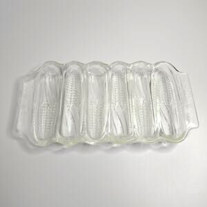 Vintage Mid Century Miracle Maize Cornbread Glass Baking Dish Corn Cob Design